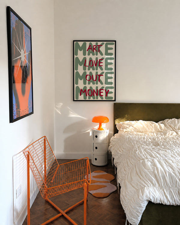 Green Make Art Love Out Money Print