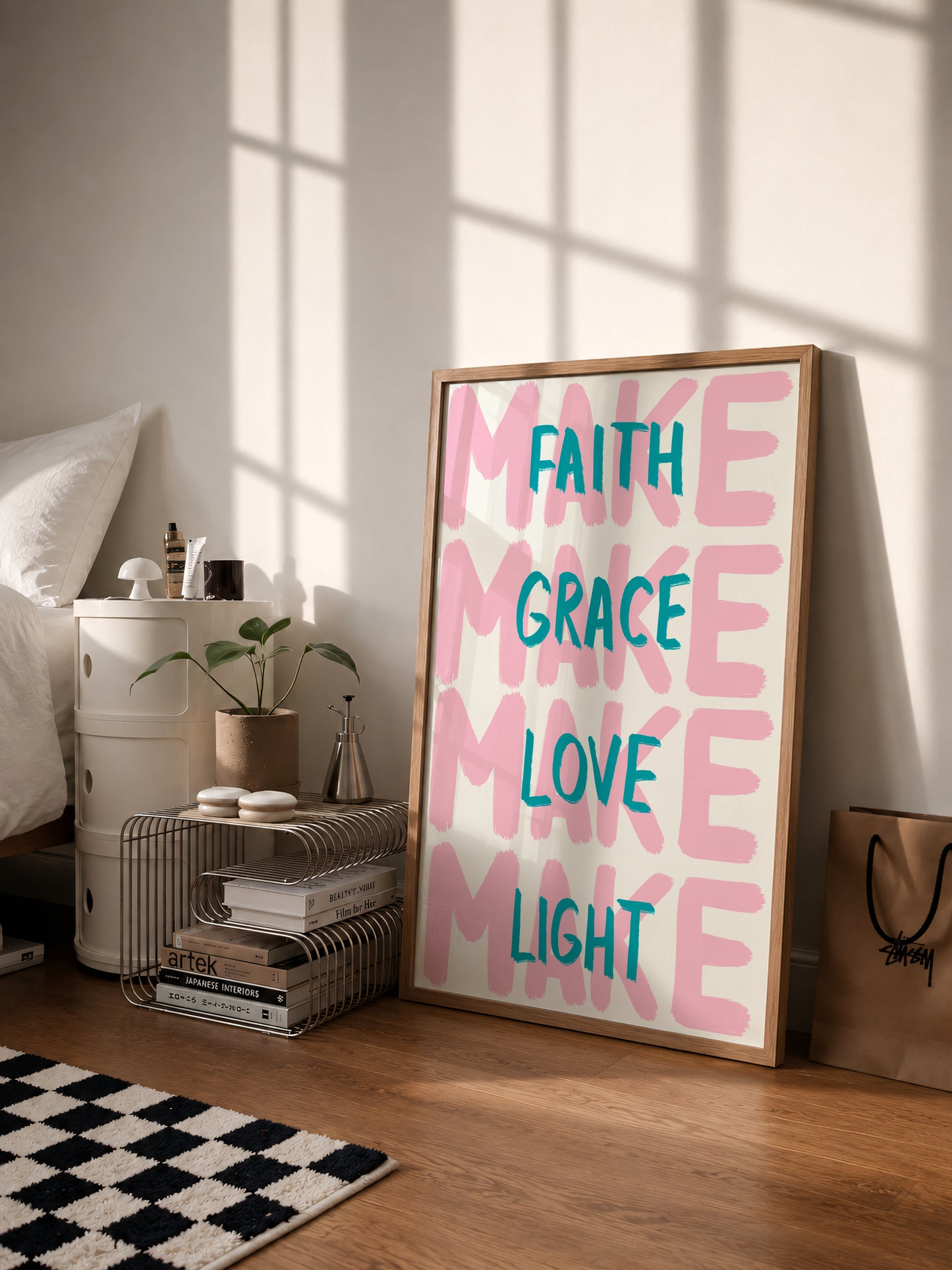 Pink Faith Grace Love Light Print