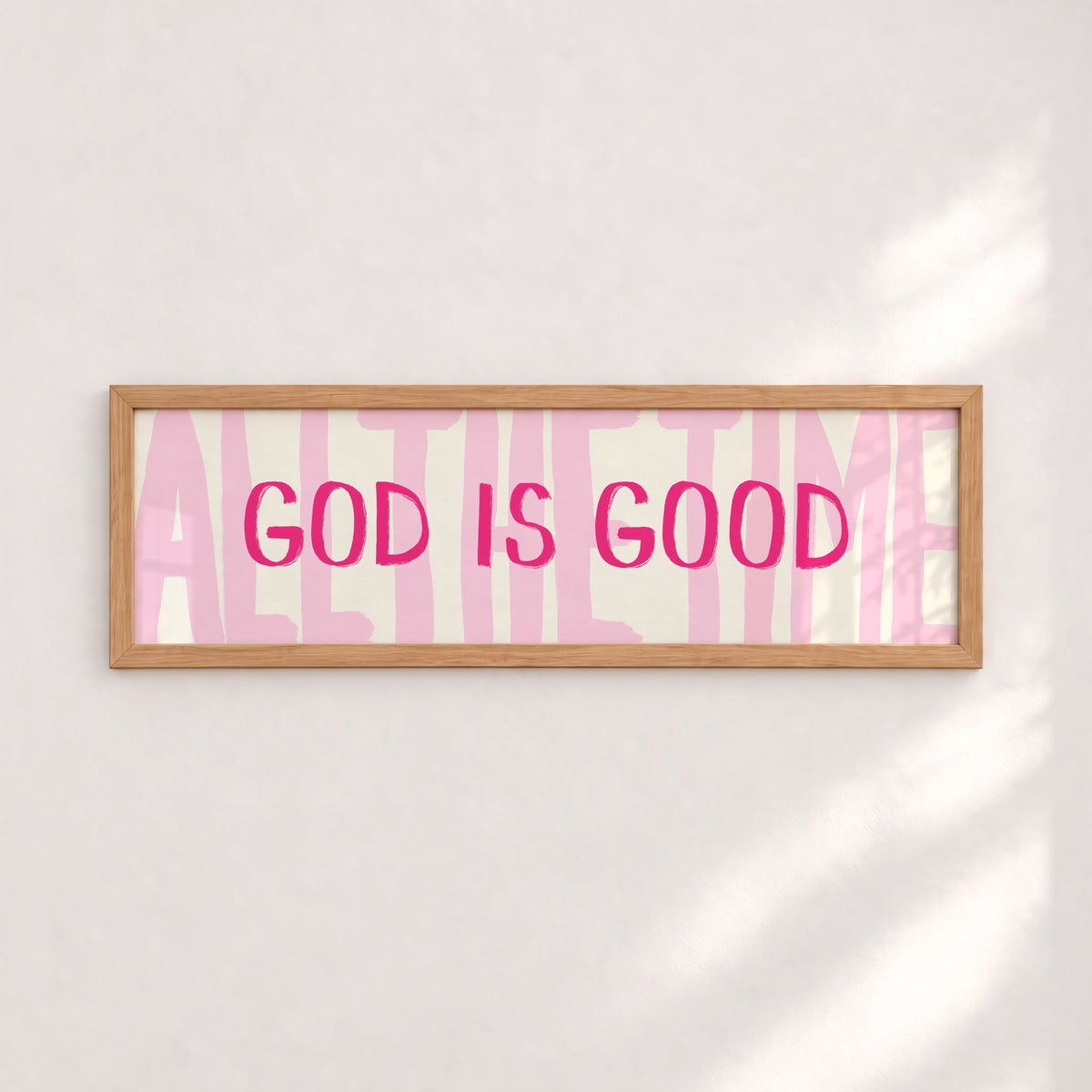God Is Good All The Time Pink Panoramic Print