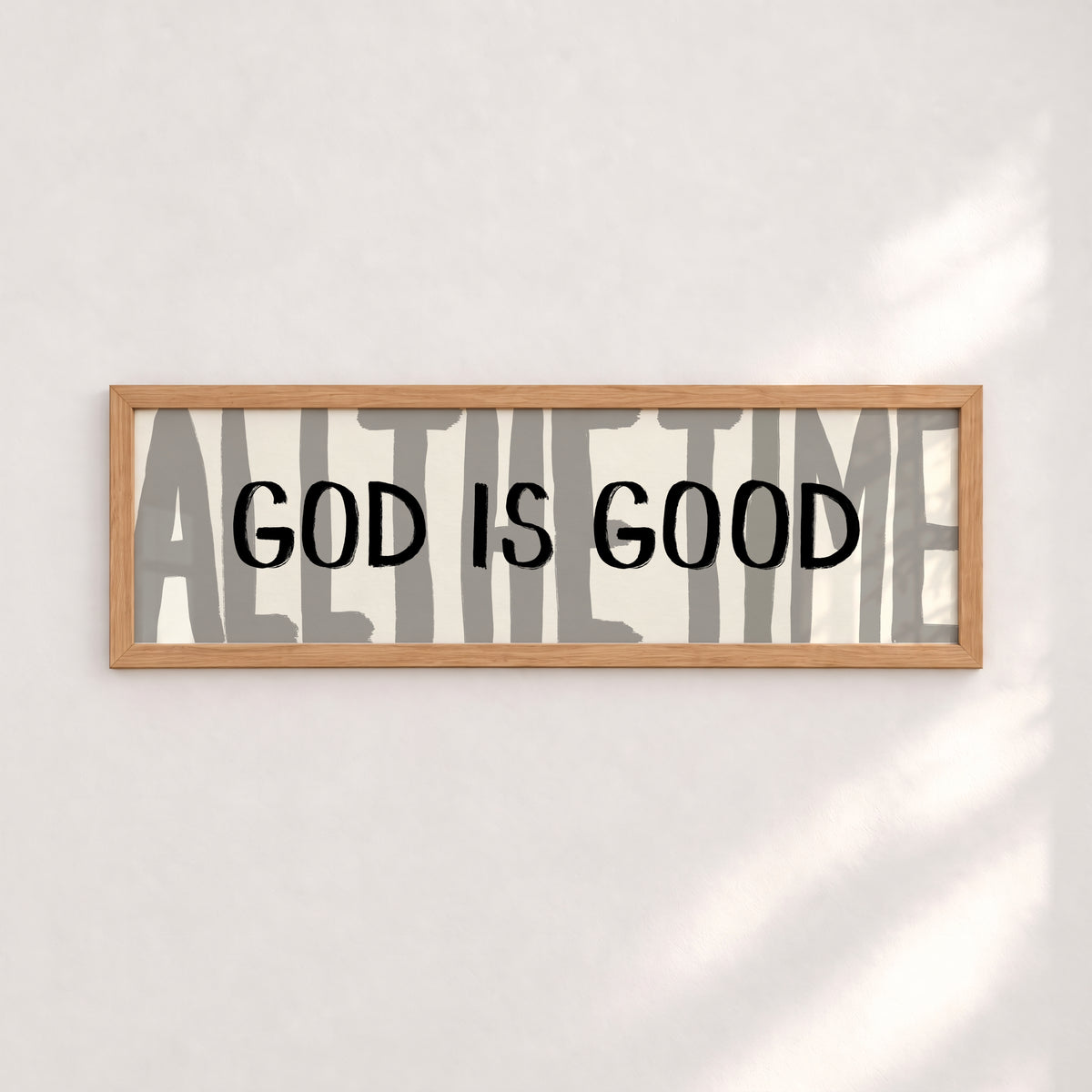 God Is Good All The Time Grey Panoramic Print