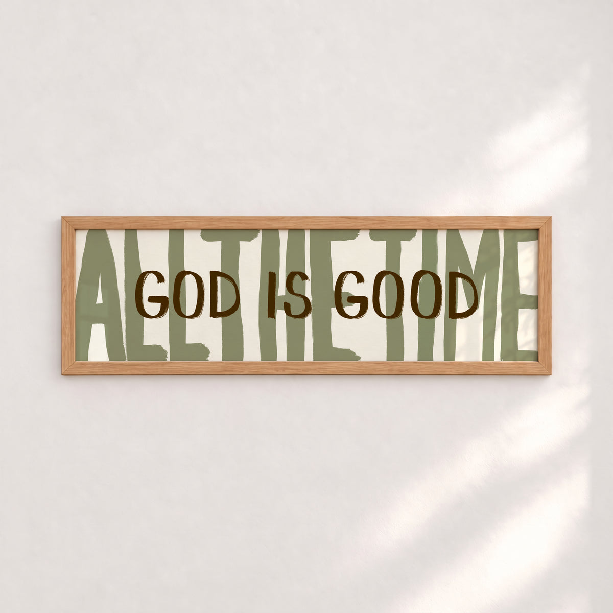 God Is Good All The Time Green Panoramic Print