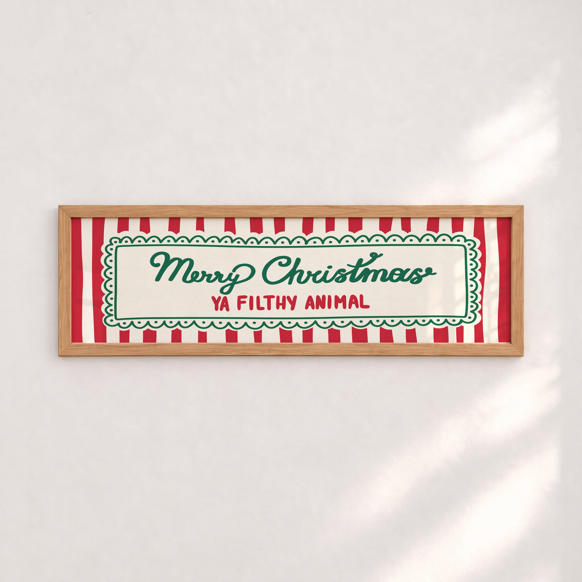 Merry Christmas Ya Filthy Animal Panoramic Print