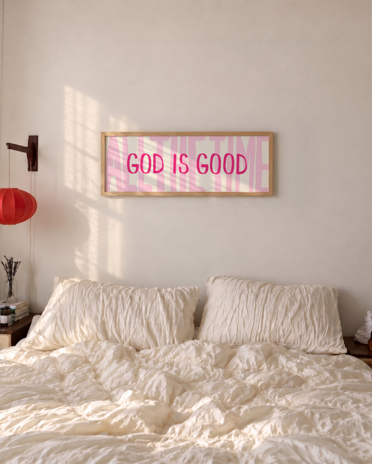 God Is Good All The Time Pink Panoramic Print