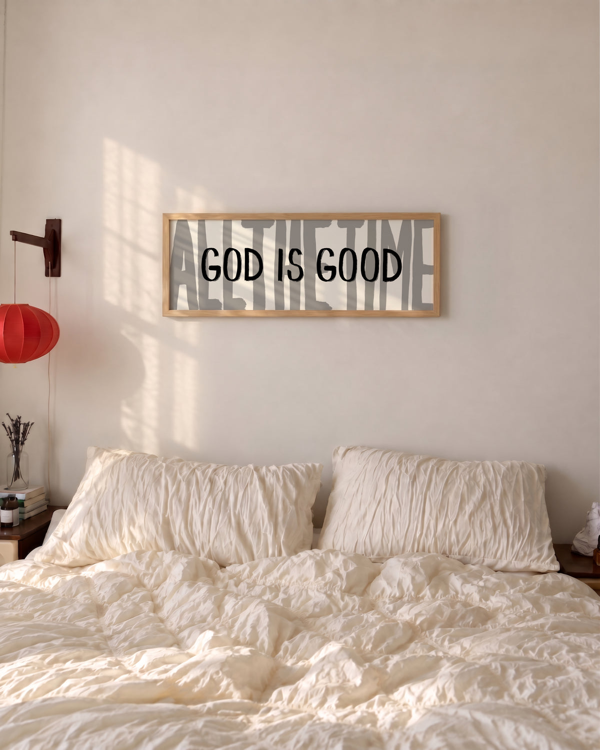 God Is Good All The Time Grey Panoramic Print
