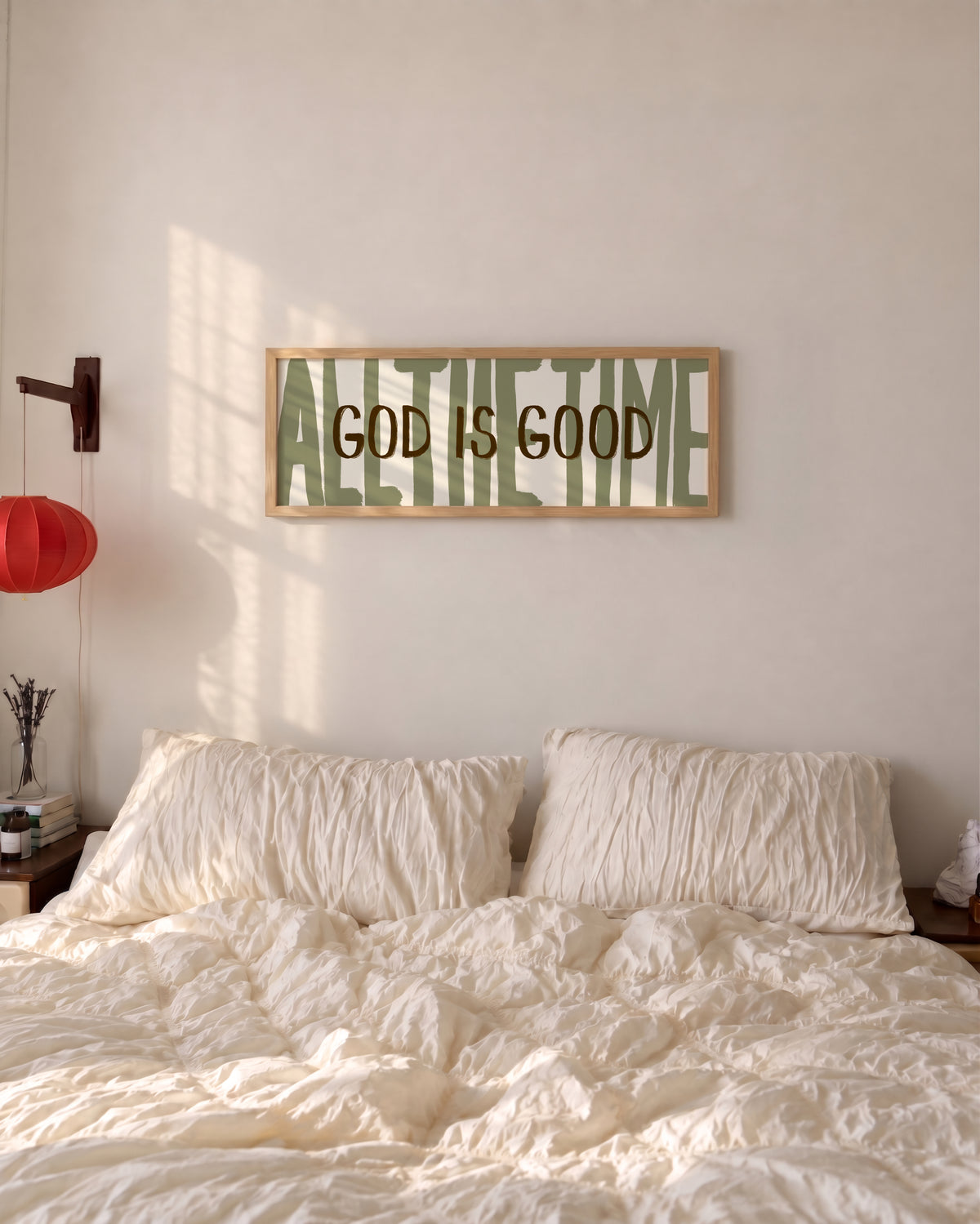 God Is Good All The Time Green Panoramic Print