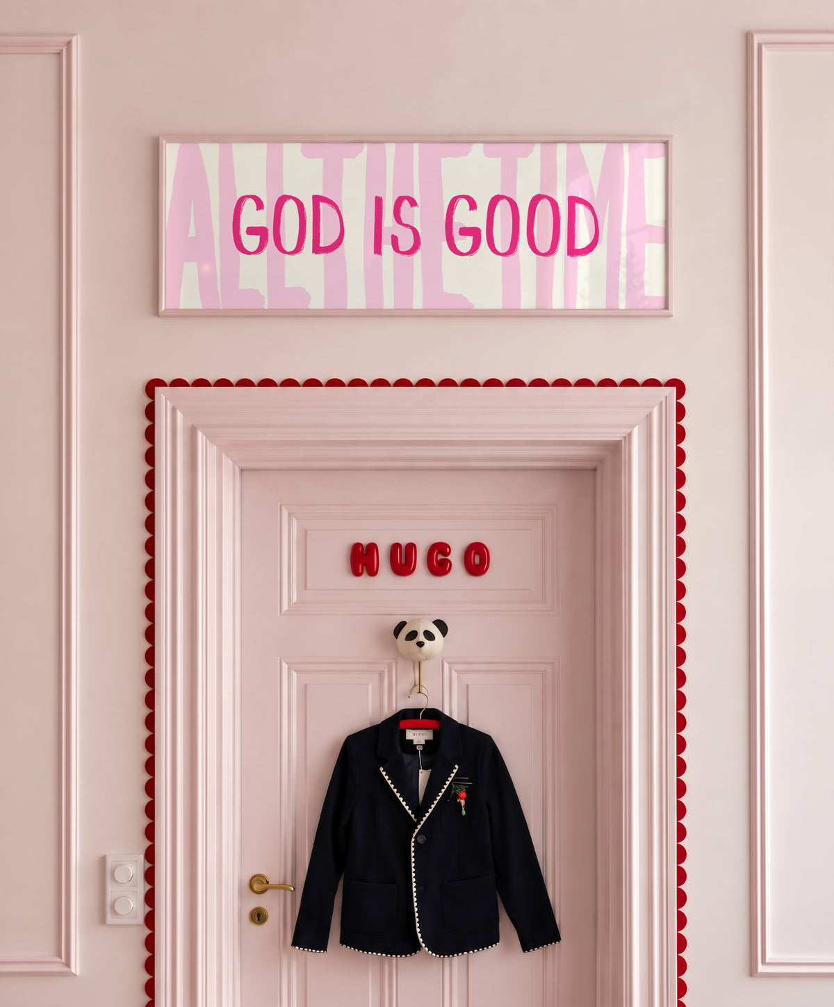 God Is Good All The Time Pink Panoramic Print