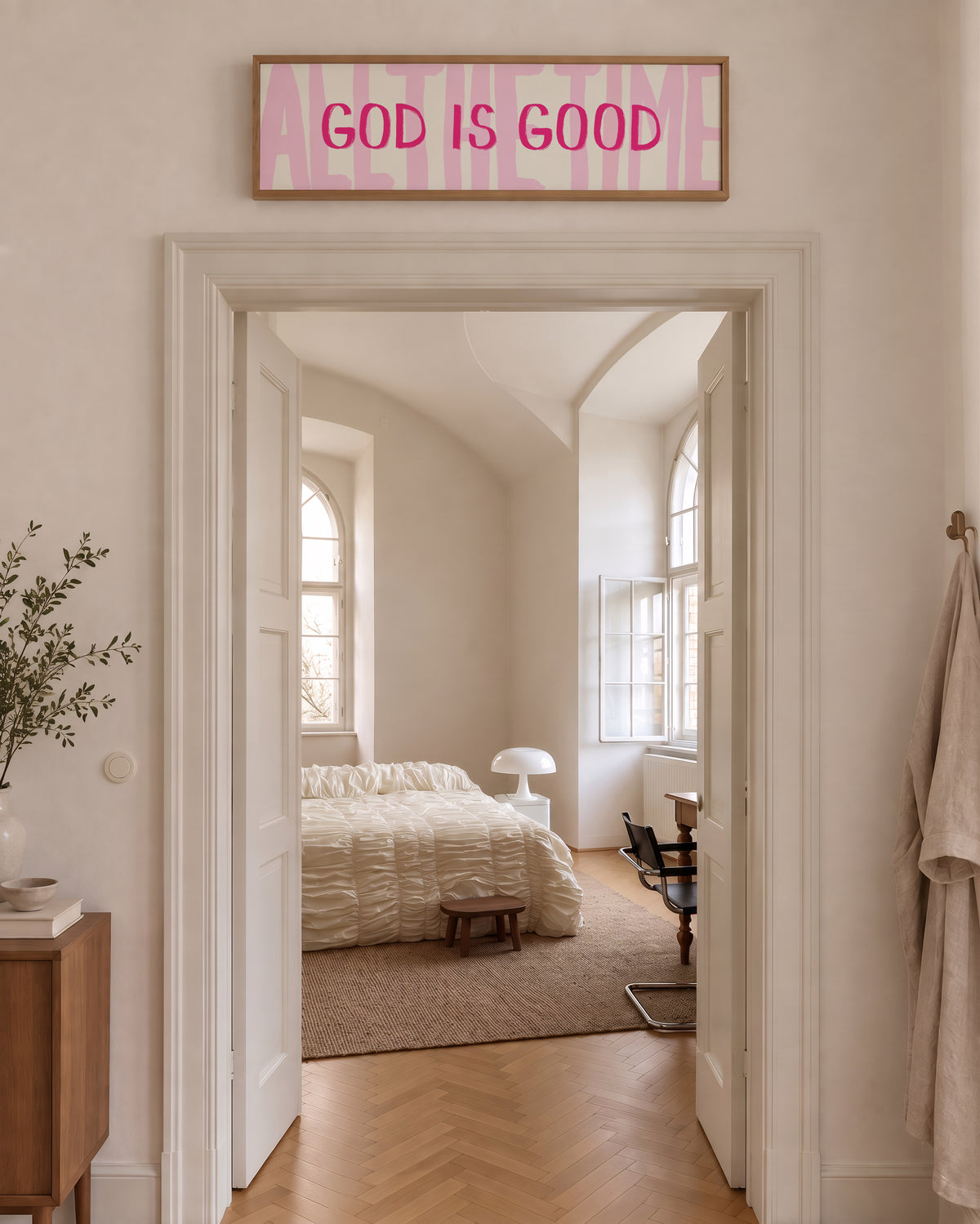 God Is Good All The Time Pink Panoramic Print
