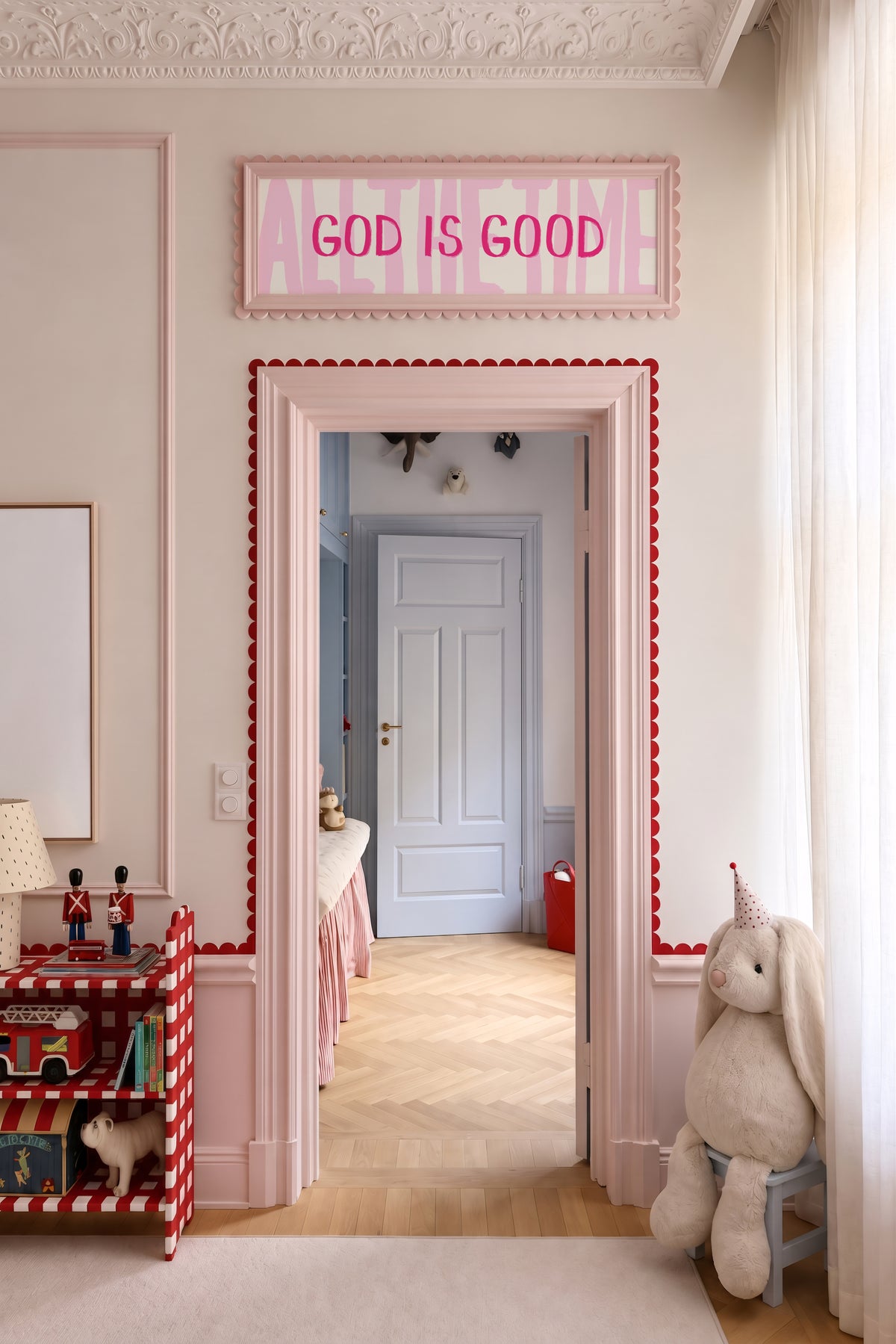 God Is Good All The Time Pink Panoramic Print