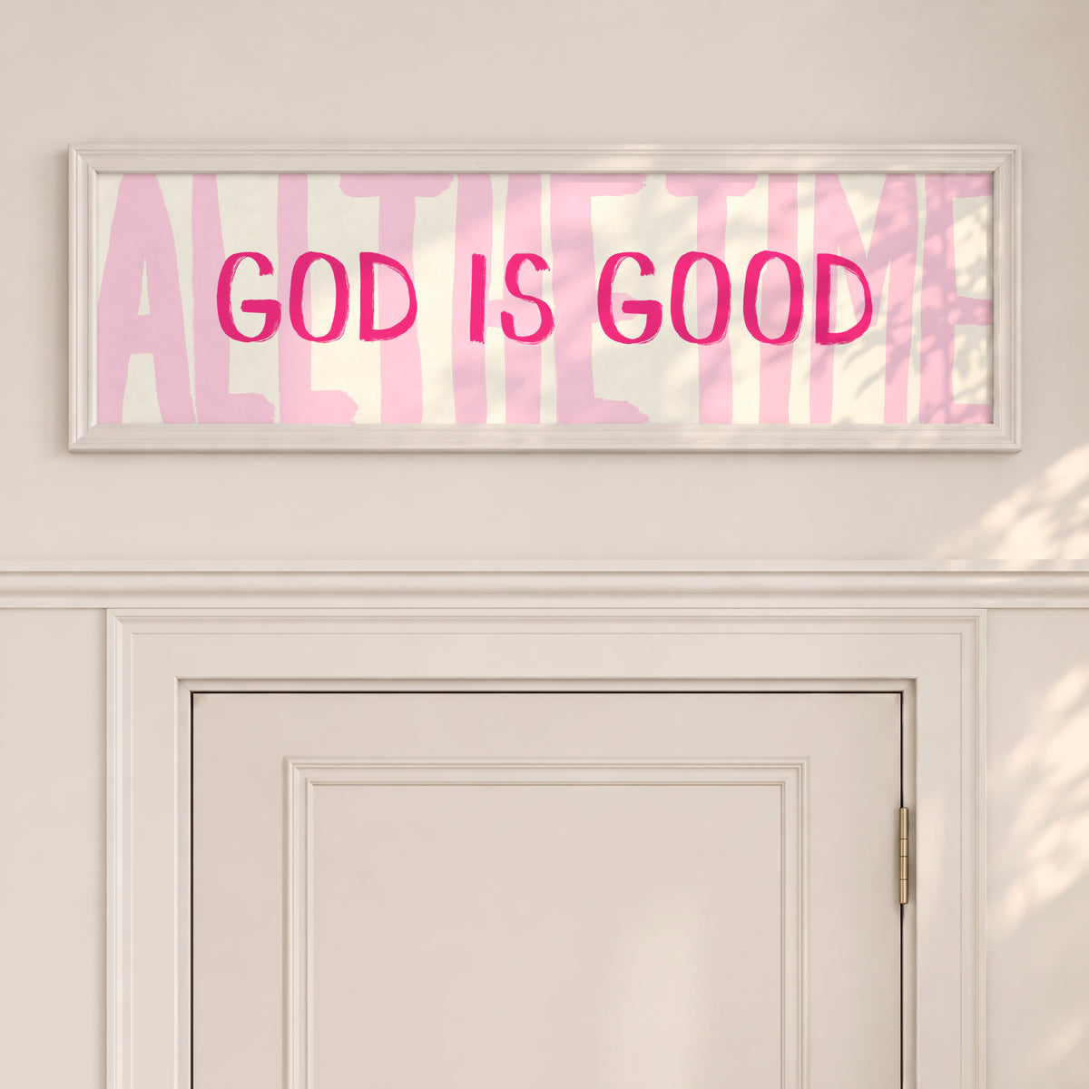 God Is Good All The Time Pink Panoramic Print