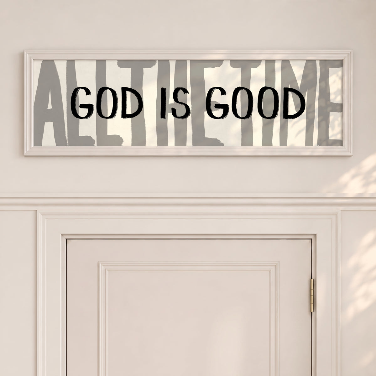 God Is Good All The Time Grey Panoramic Print