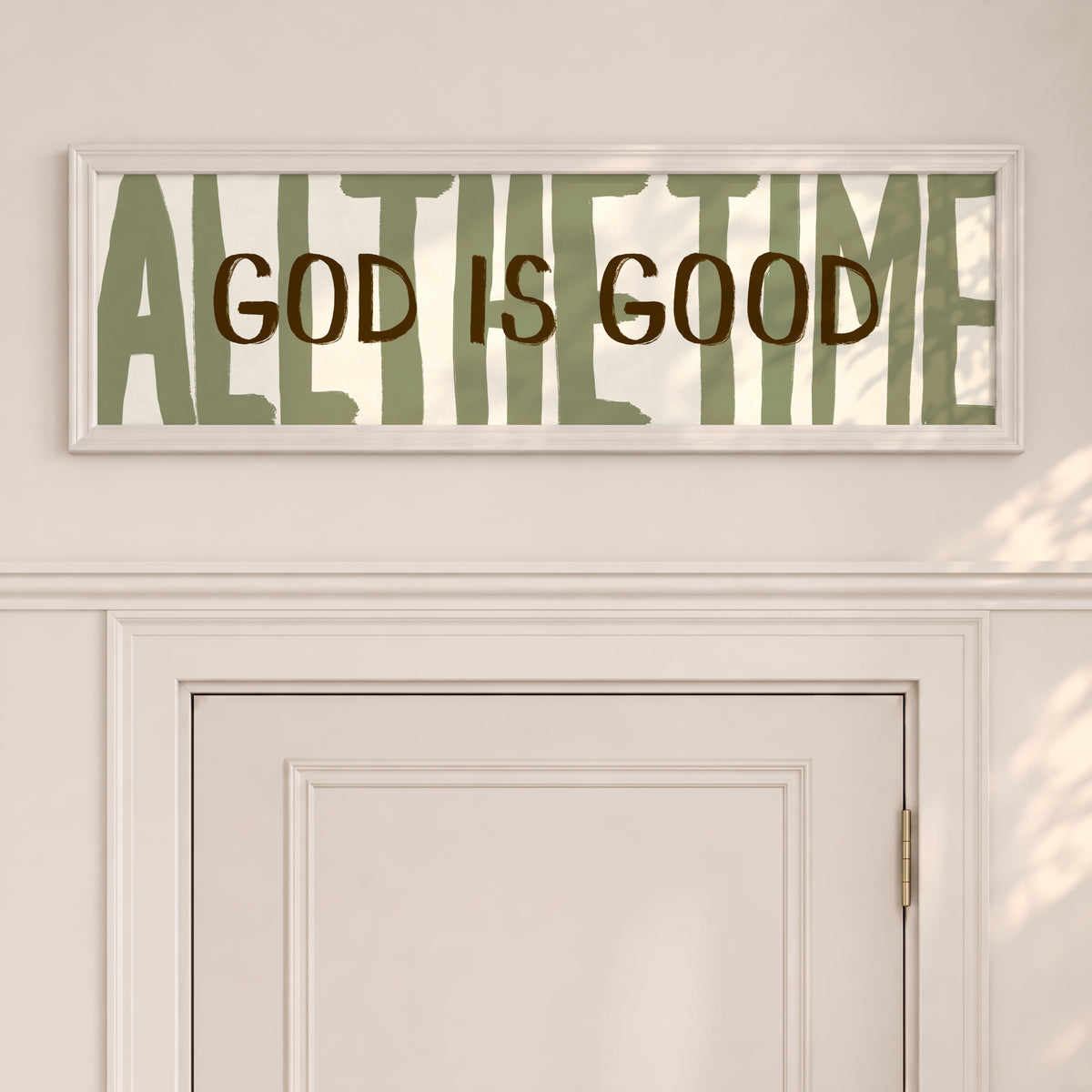 God Is Good All The Time Green Panoramic Print