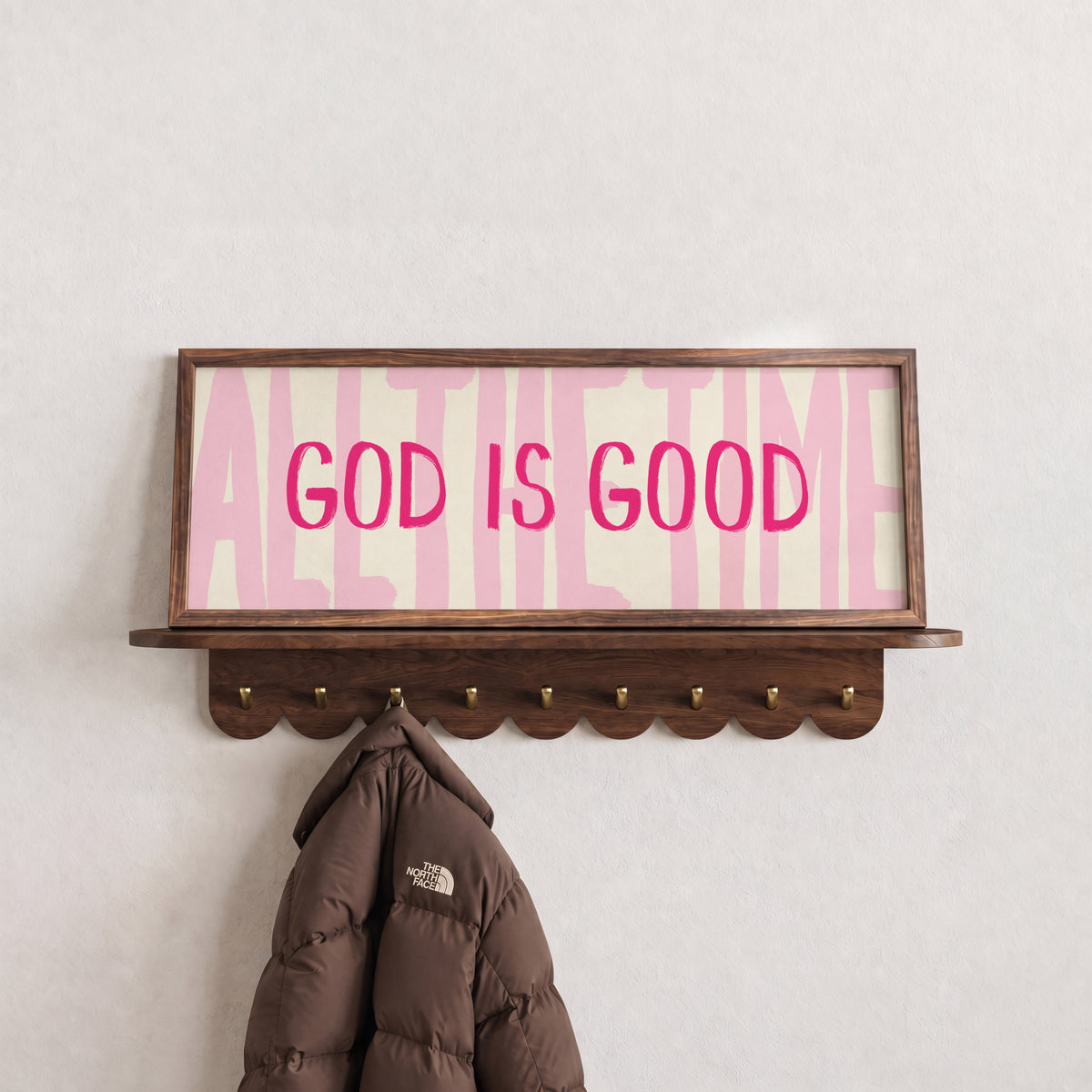 God Is Good All The Time Pink Panoramic Print