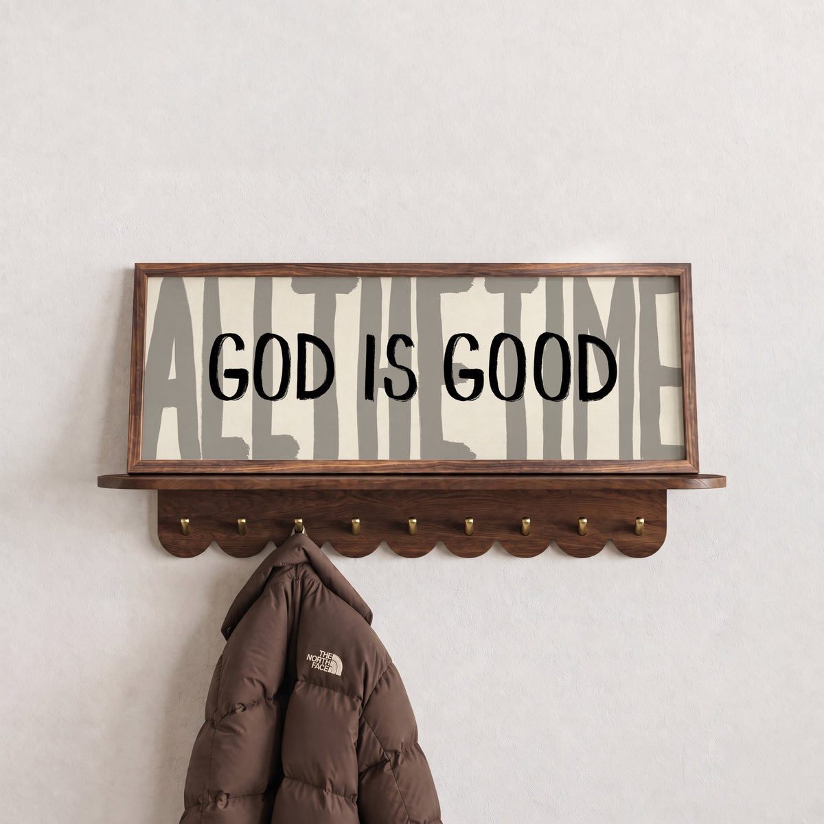 God Is Good All The Time Grey Panoramic Print