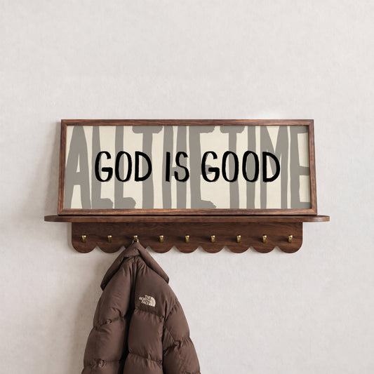 God Is Good All The Time Grey Panoramic Print