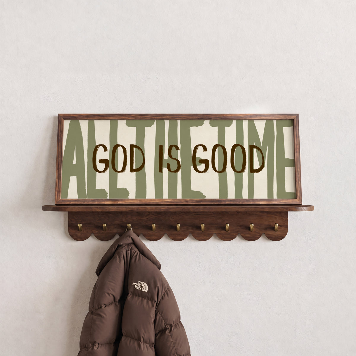 God Is Good All The Time Green Panoramic Print