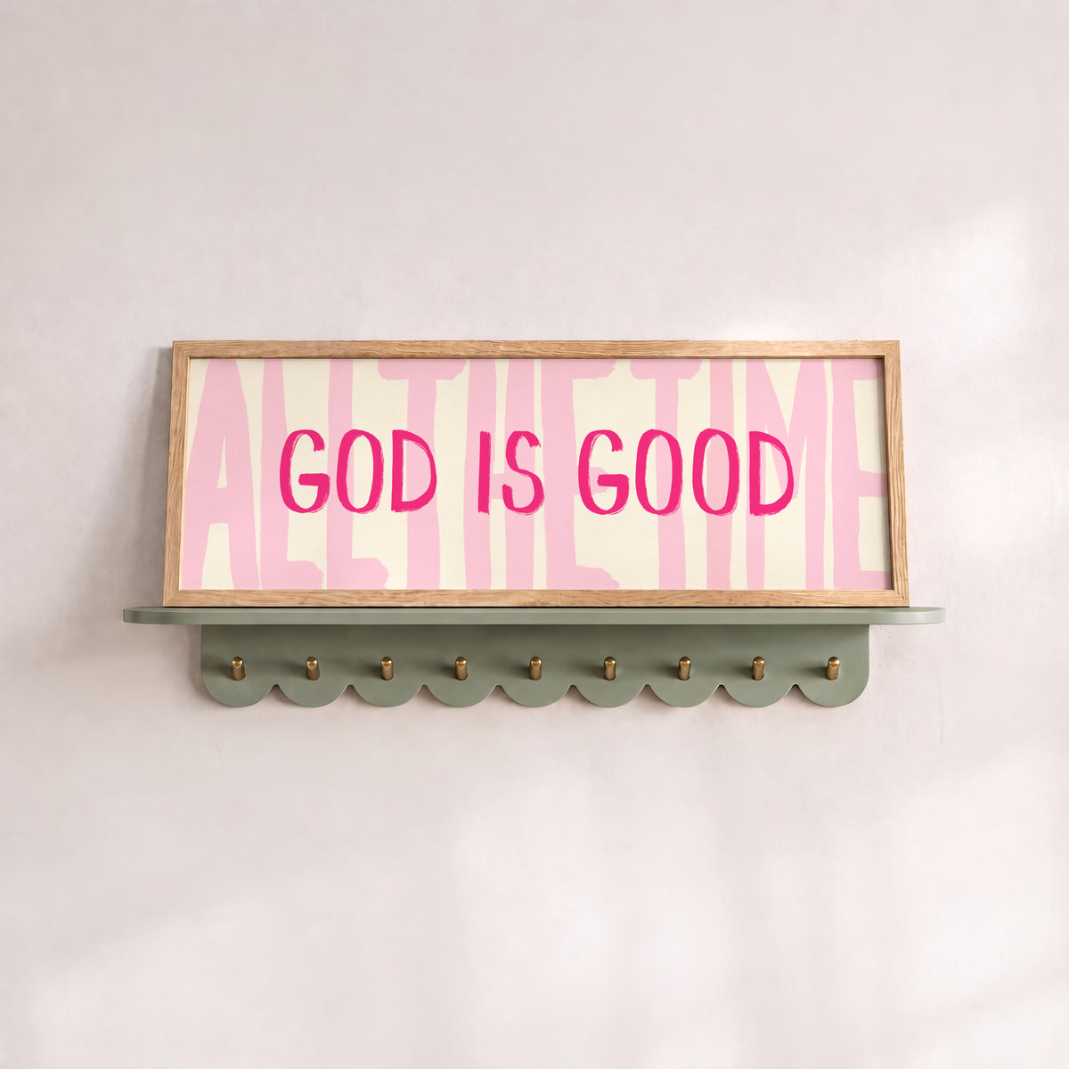 God Is Good All The Time Pink Panoramic Print