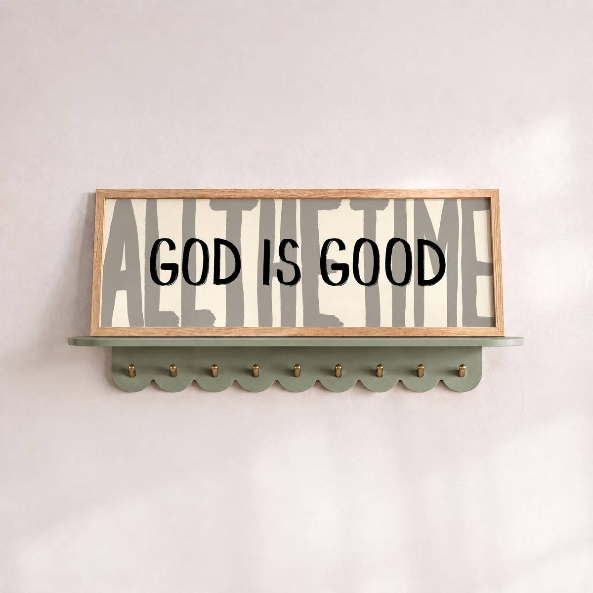 God Is Good All The Time Grey Panoramic Print