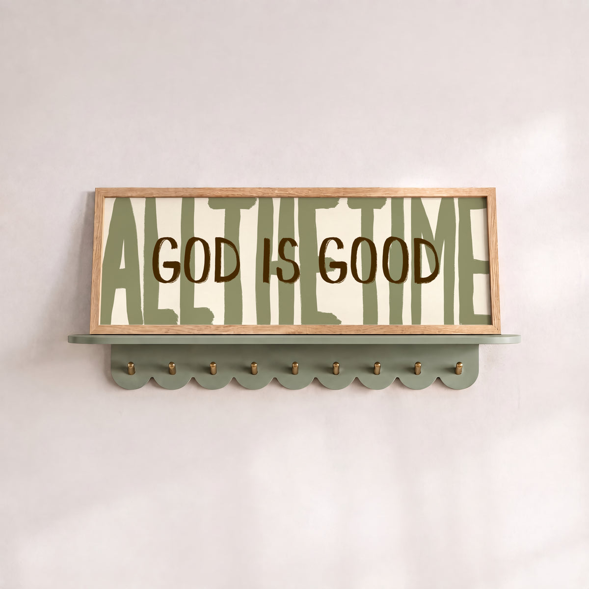 God Is Good All The Time Green Panoramic Print